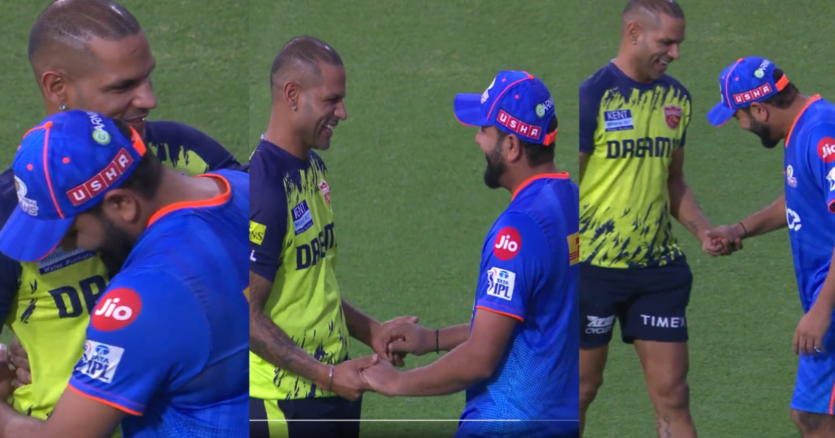 PBKS vs MI मैच से पहले शिखर धवन से मिले Rohit Sharma, फिर किया कुछ ऐसा कि जमकर वायरल हुआ VIDEO