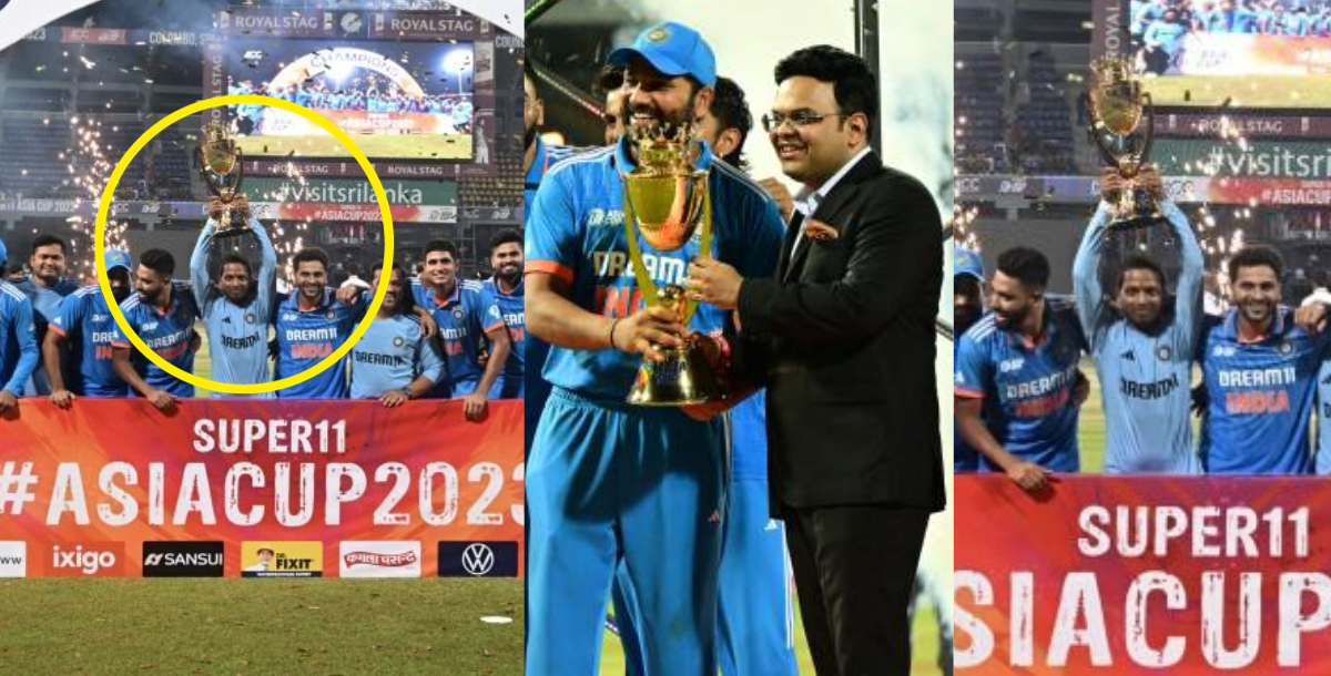 Rohit Sharma handed over the Asia Cup 2023 trophy to mystery man Raghu Raghavendraa