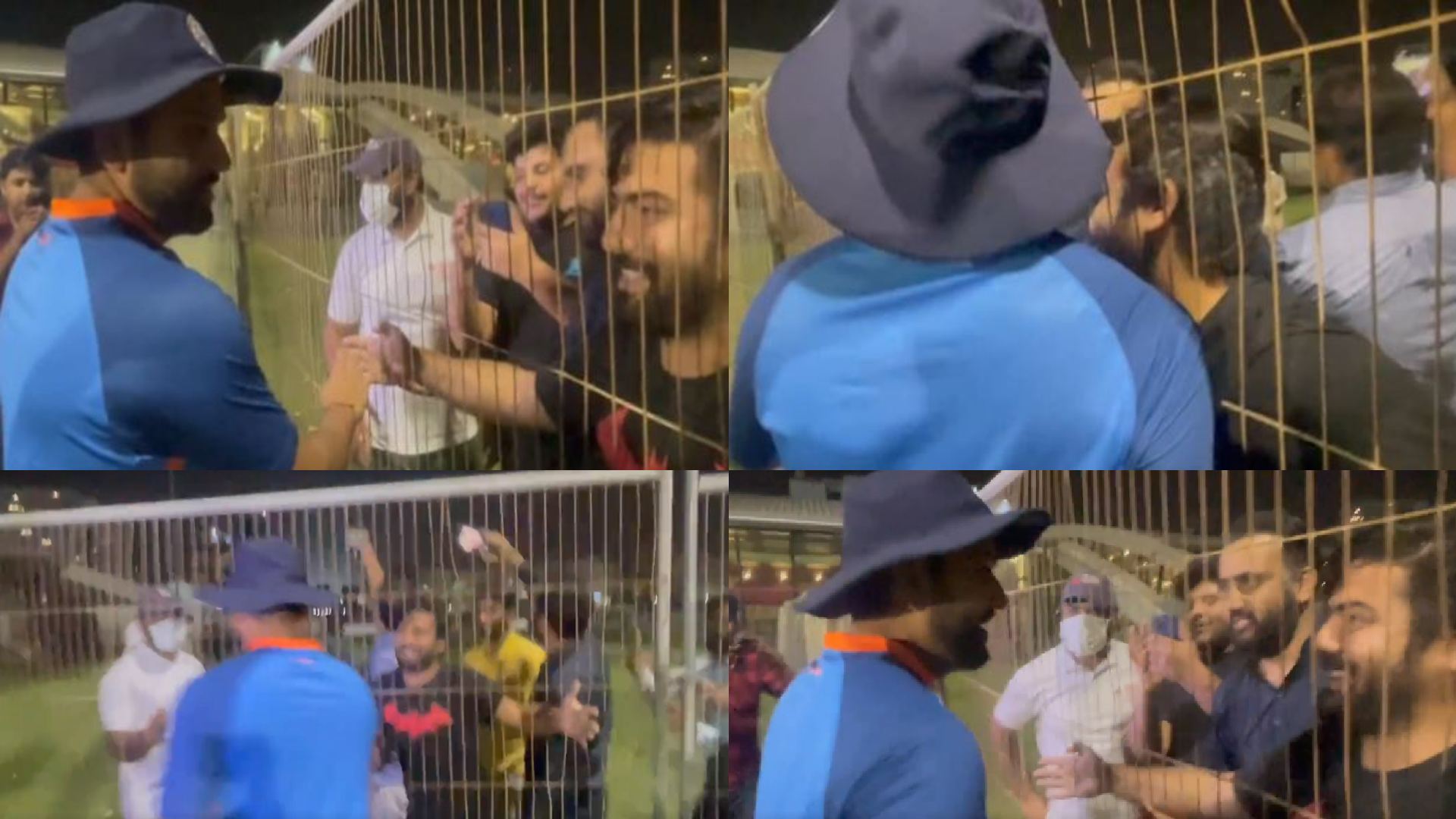 Rohit sharma lovely gesture hugged pakistan fan in spite of the iron wall- VIDEO
