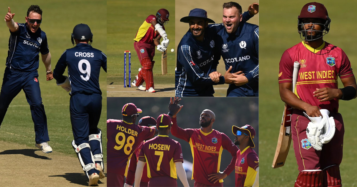 SCO vs WI Scotland broke the pride of West Indies, all out by scoring 181 runs in 258 balls