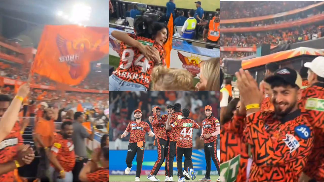 video srh celebration video after victory against rajasthan royals in ipl 2024 match 50th