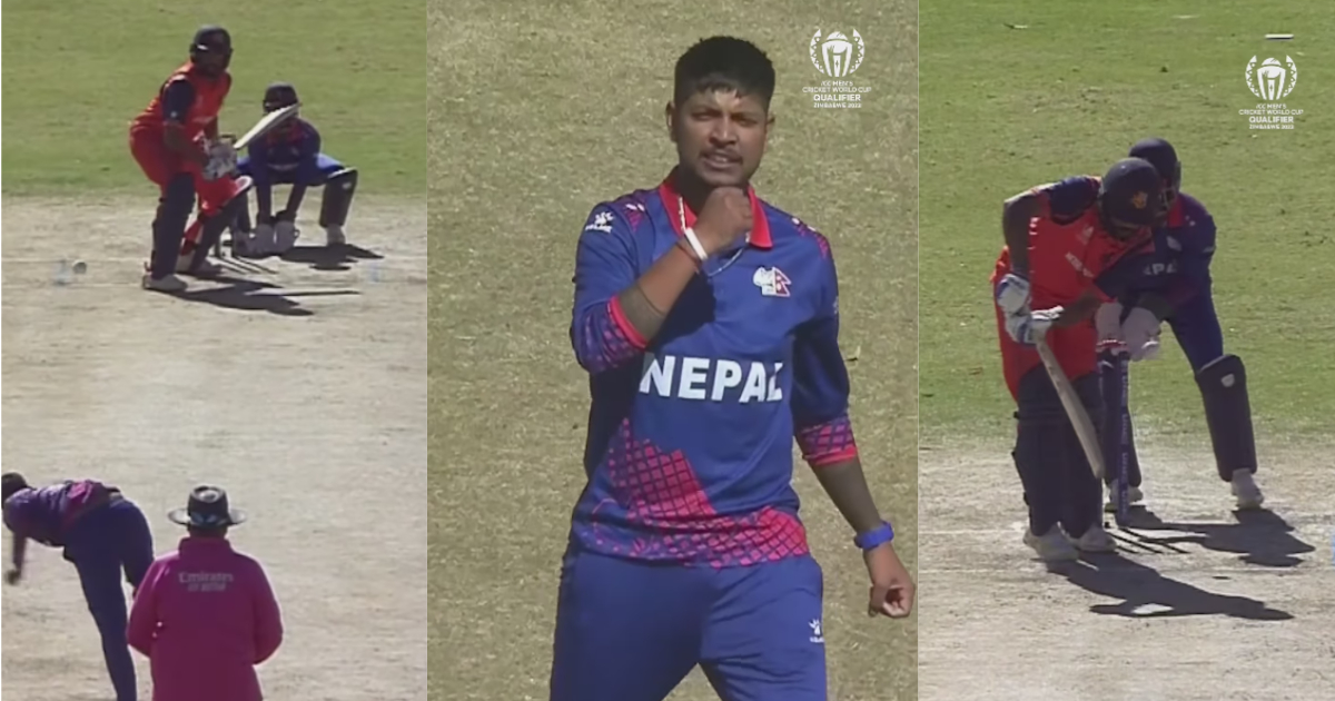 Sandeep Lamichhane Ball of the century in world cup 2023 qualifier