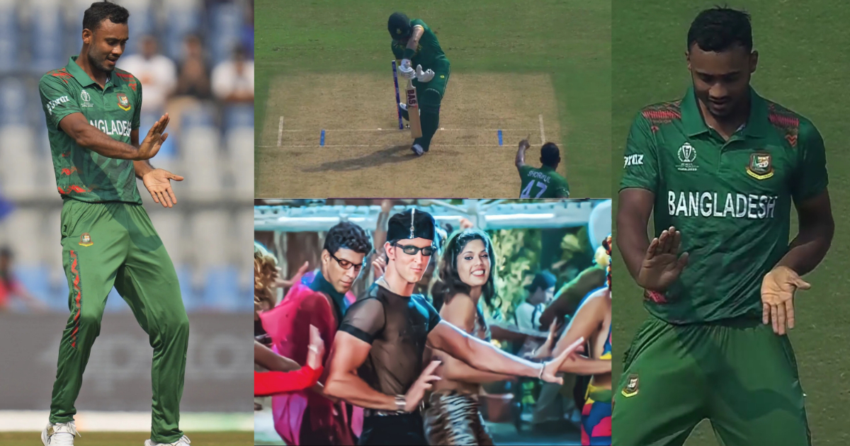 SA vs BAN - VIDEO: बांग्लादेशी खिलाड़ी पर चढ़ा बॉलीवुड का खुमार, विकेट लेते ही ऋतिक रोशन के स्टाइल में...