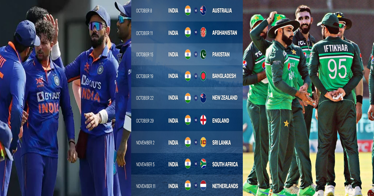 Team India Schedule for world cup 2023