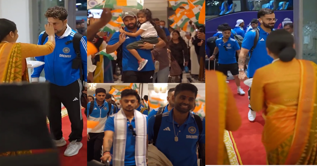 Team India got a wonderful welcome when it reached Ahmedabad hotel to play the World Cup 2023 final