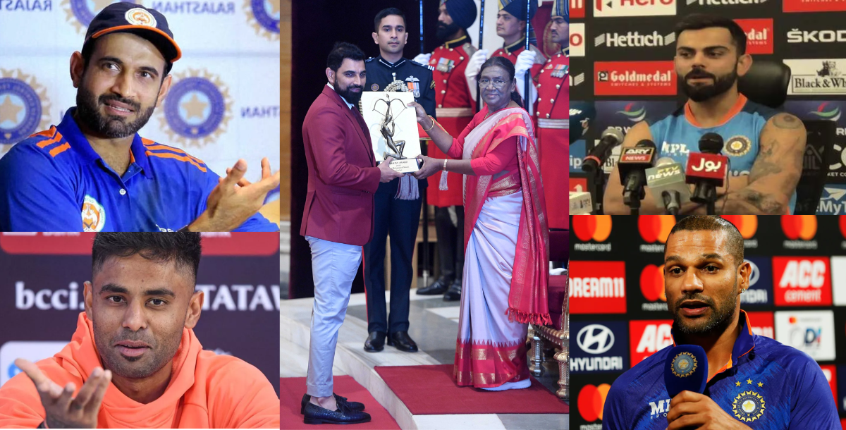 These players including Virat Kohli and Surya congratulated Mohammed Shami on receiving the Arjun Aw...