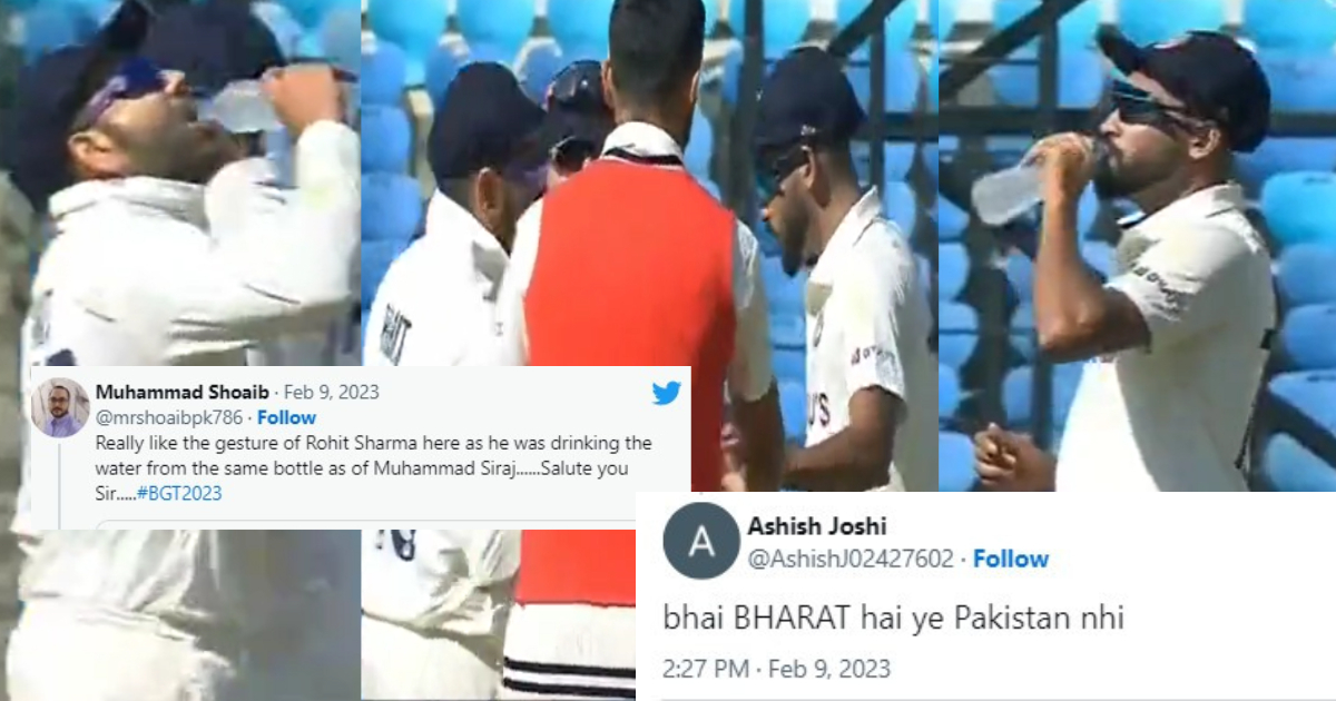 Rohit Sharma Drink Water From Mohammed Siraj Bottle Video Goes Viral