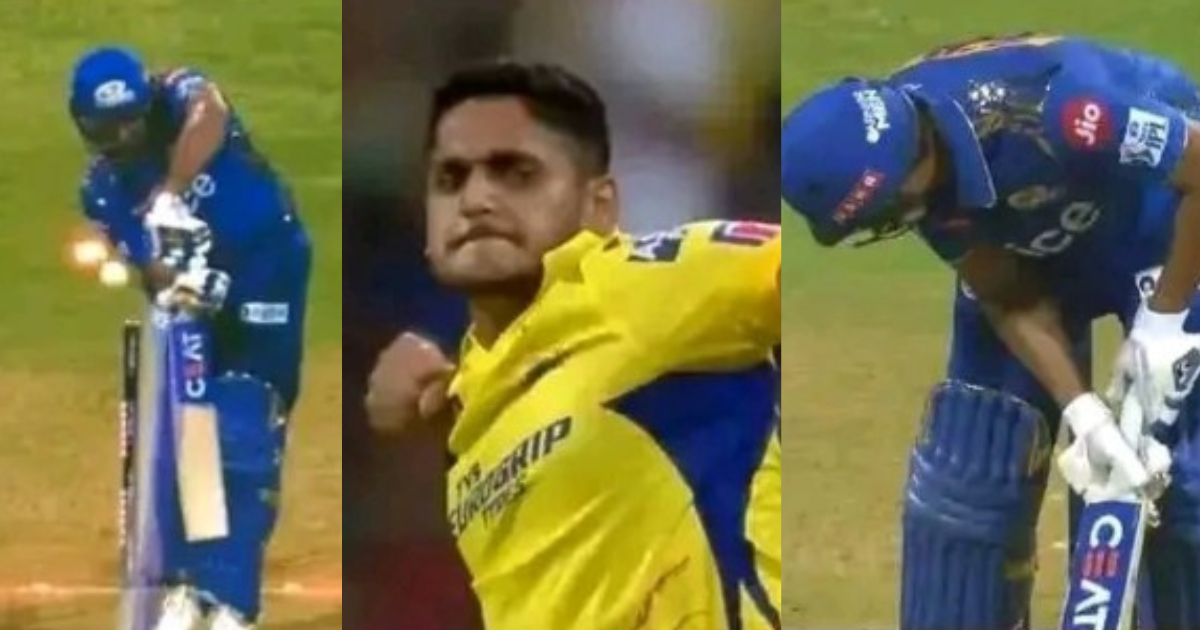 CSK के नौसिखिये गेंदबाज ने किया रोहित शर्मा का शिकार, हिल भी नहीं पाए हिटमैन, वायरल हुआ VIDEO
