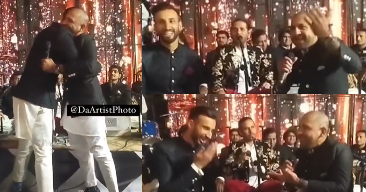 Sarfaraz ahmed Singing in shan Masood wedding
