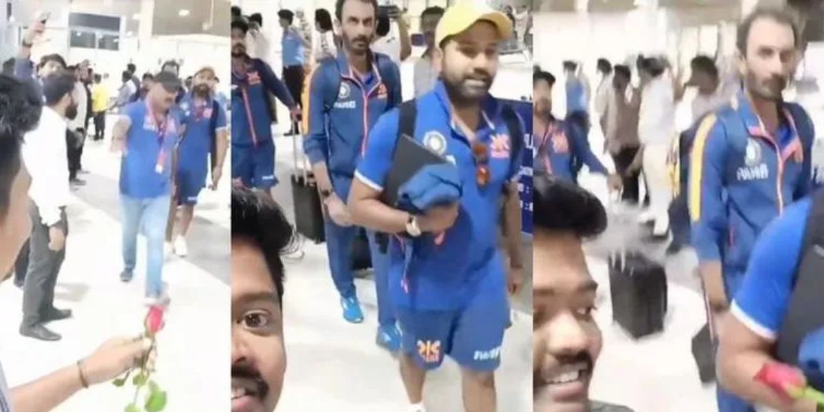 Rohit Sharma ने फैन को एयरपोर्ट गुलाब देकर किया शादी के लिए प्रपोज, वायरल हुआ VIDEO