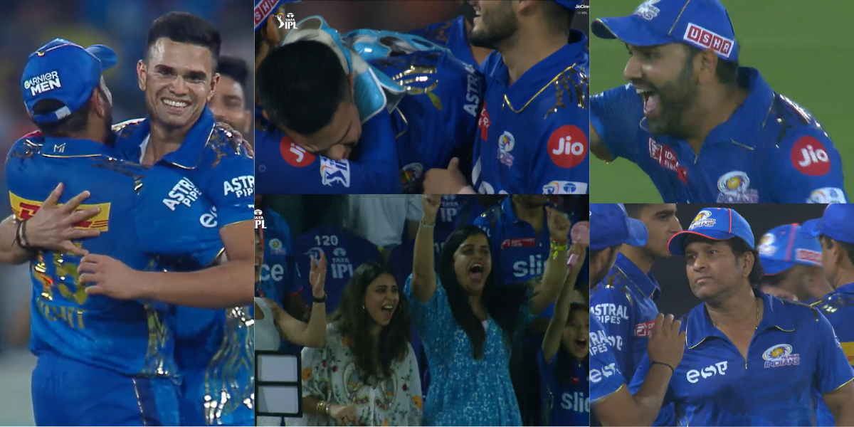 VIDEO: अर्जुन के पहले विकेट पर चीखे-चिल्लाए रोहित, तो पत्नी रितिका ने स्टैंड्स में काटा बवाल, ईशान क...