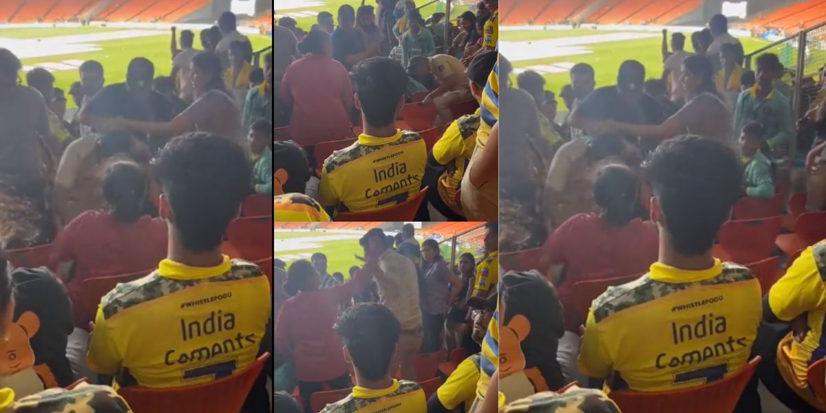VIDEO: बारिश के बीच अहमदाबाद स्टेडियम में बौखलाई महिला फैंस, पुलिसकर्मी पर कर दी थप्पड़ों की बरसात,...