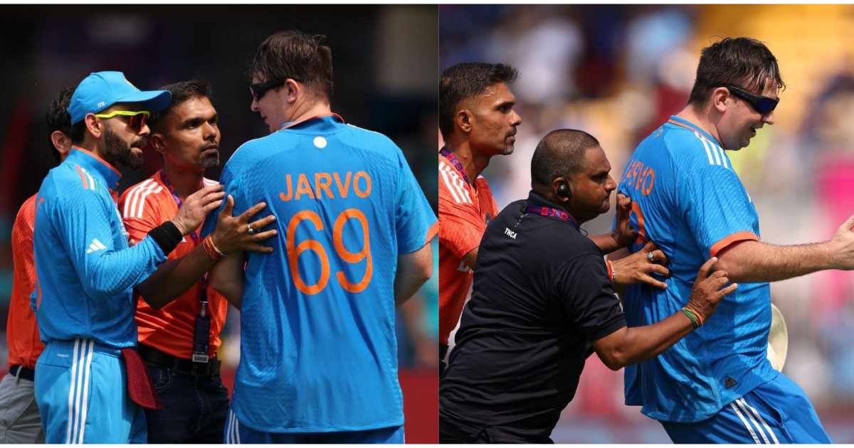 जबरन LIVE मैच में घुसे Jarvo 69 की Virat Kohli ने लगाई क्लास, मैदान में ही रोक कर दे डाली धमकी, VIDE...