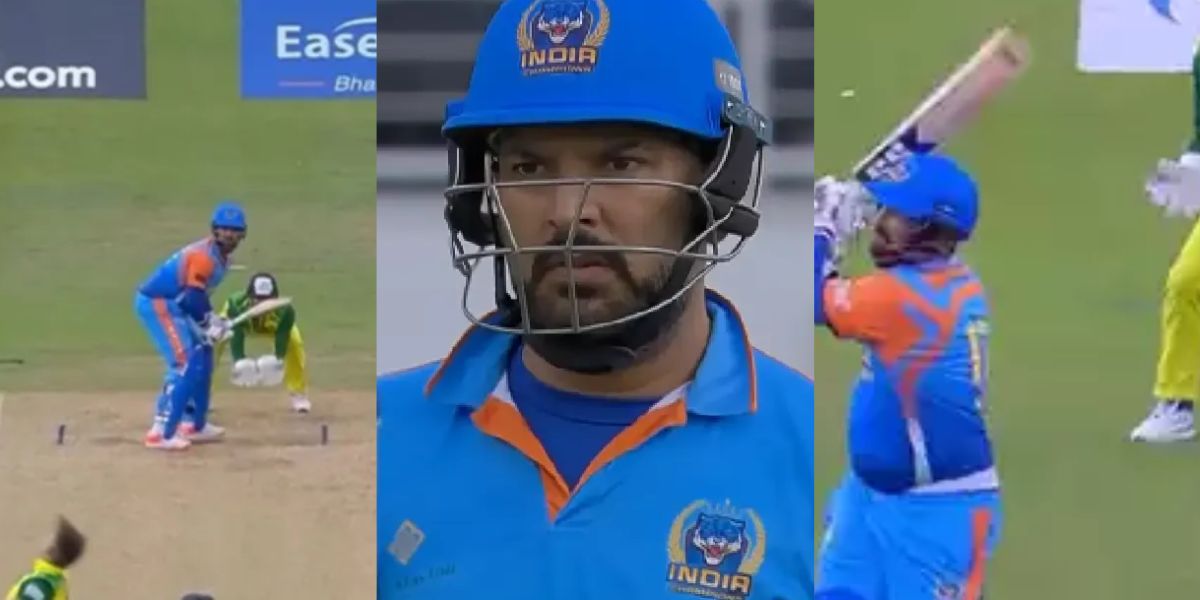 yuvraj singh scored 59 run in just 28 balls against australia at semi final of wcl 2024