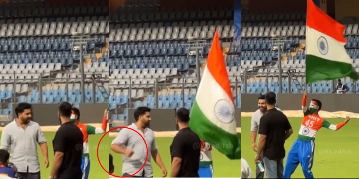 Rohit Sharma ने वाखेड़े स्टेडियम में फैन के साथ की अजीब हरकत, सरेआम मारने के लिए दिखाया मुक्का, VIDEO वायरल