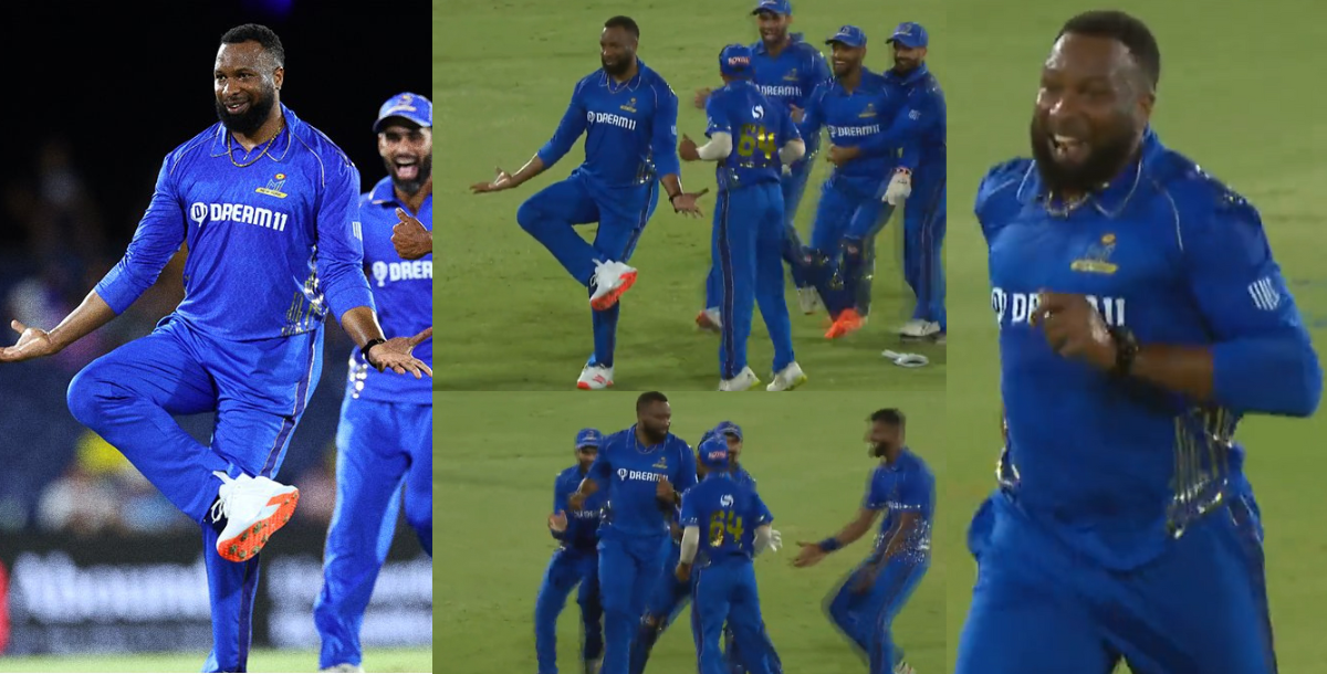 VIDEO Kieron pollard celebrate andre russell wicket indian style in MLC 2023