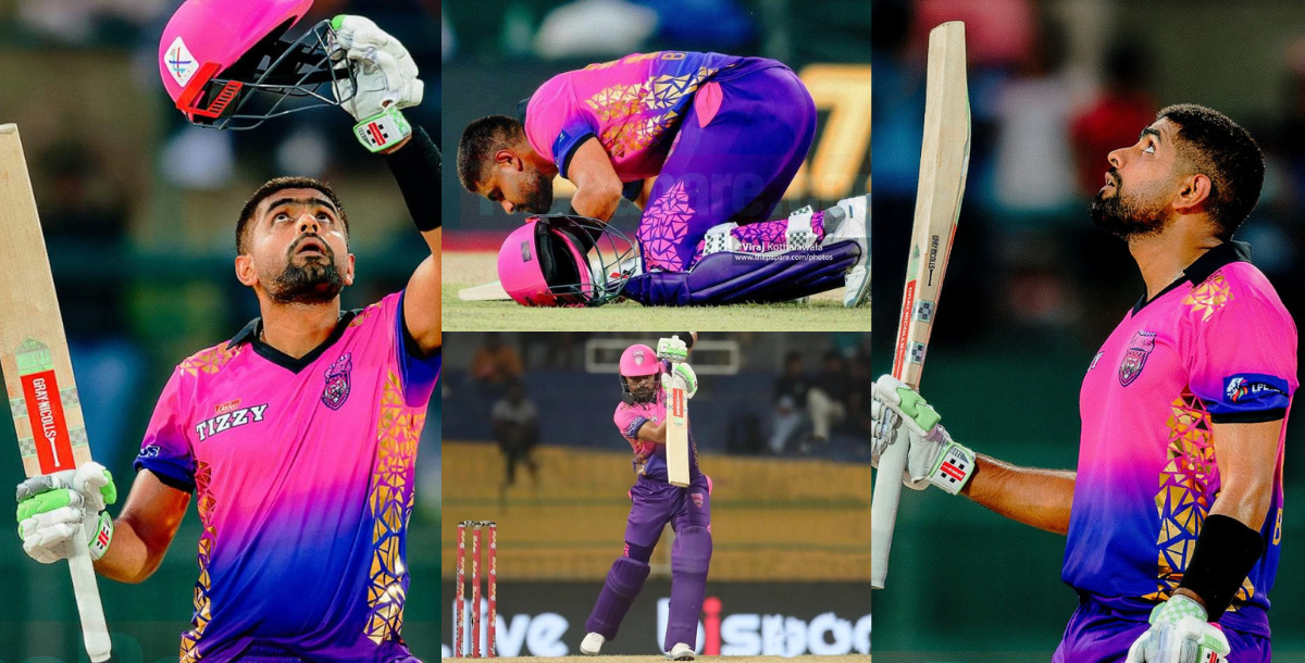VIDEO babar azam hit century against galle titans in lanka premier league 2023