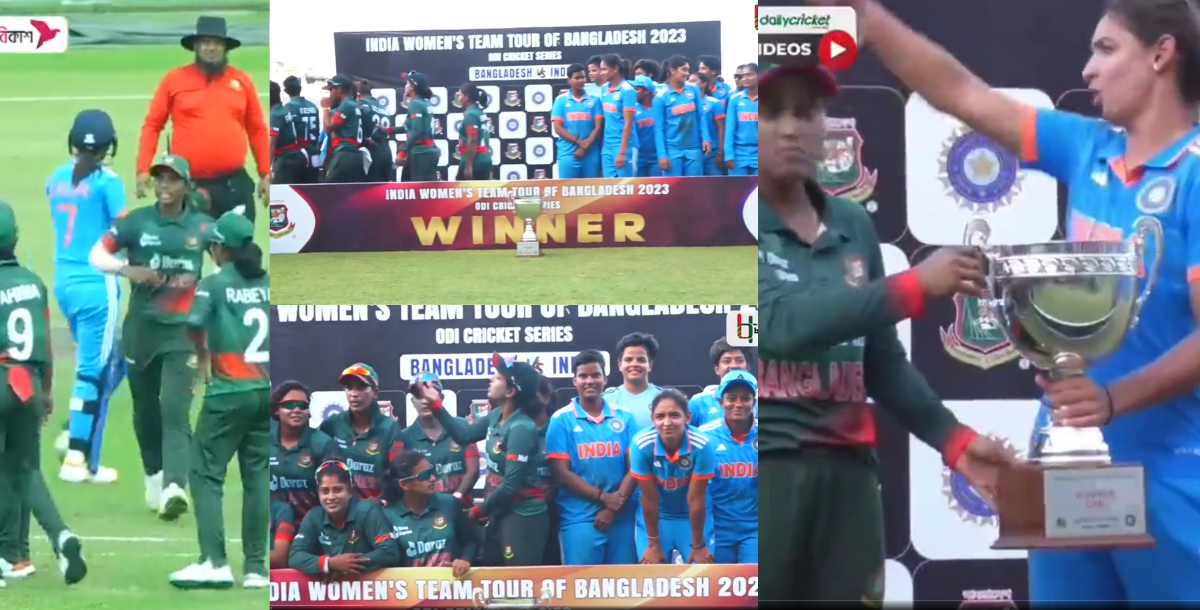 VIDEO harmanpreet kaur abused bangladesh team and captain during 3rd odi photo session