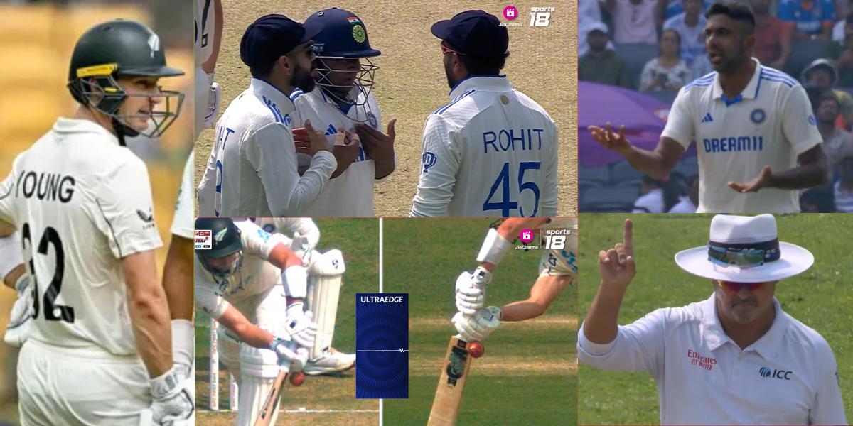 ind vs nz Sarfaraz Khan and virat kohli forced Rohit Sharma to take a review in R Ashwin's over Vide...
