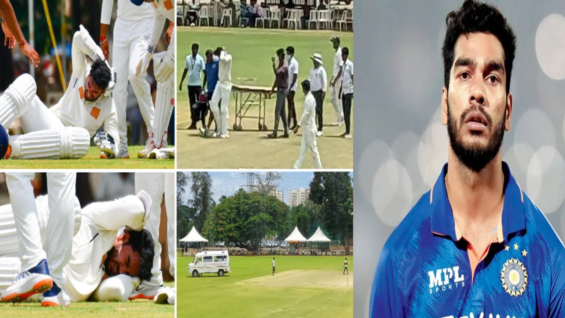 Venkatesh iyer injured by chintan gaja in duleep trophy match