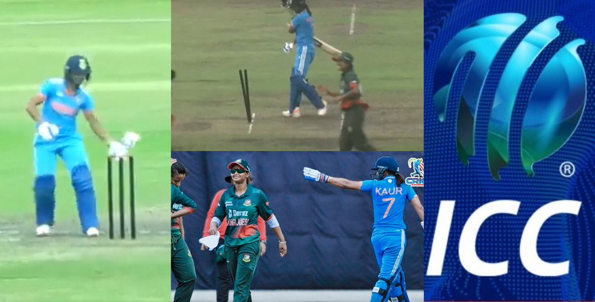 Video Harmanpreet Kaur did a shameful act after getting out against Bangladesh ICC punished