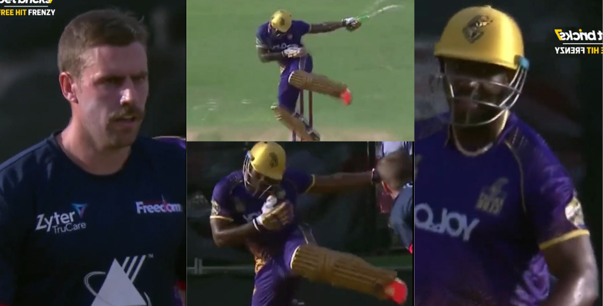 Video anrich nortje hit the ball to andre russell then apologized his mistake
