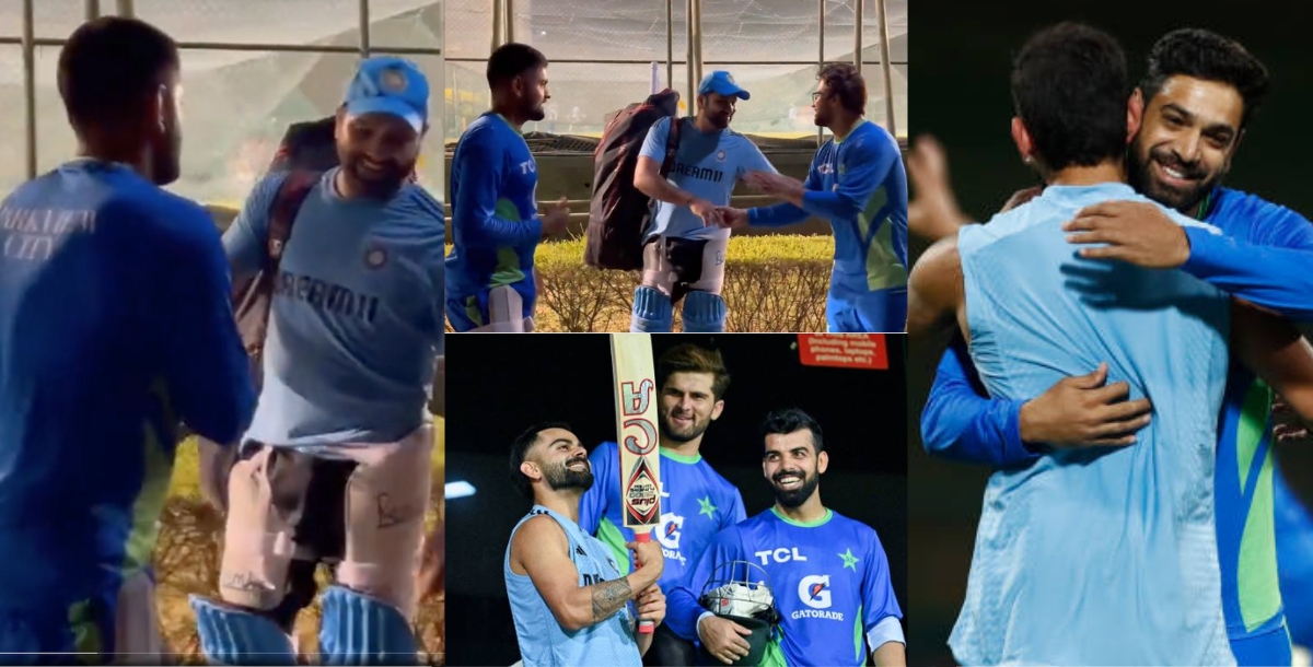 Video before ind vs pak match virat kohli haris rauf and rohit sharma babar azam met each other