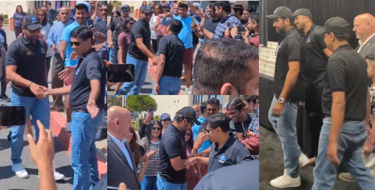 Video of people gathering in USA to meet Rohit Sharma went viral