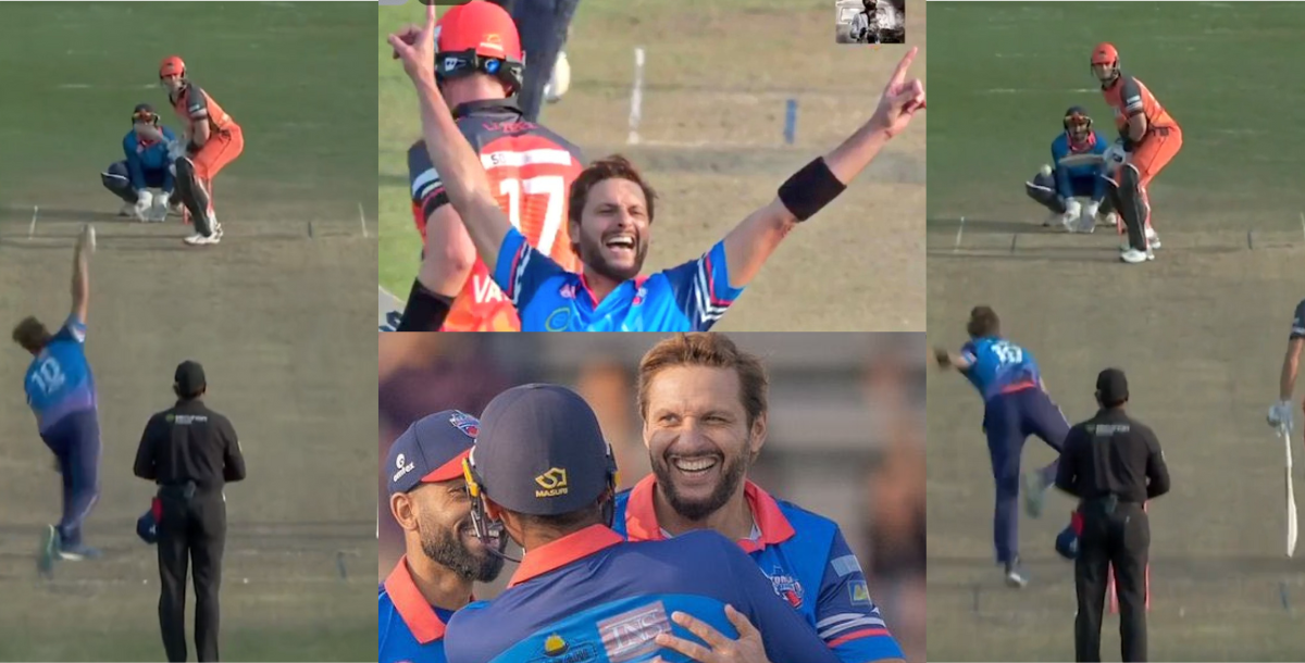 Video shahid afridi took 2 wickets in 1 over in major cricket league 2023