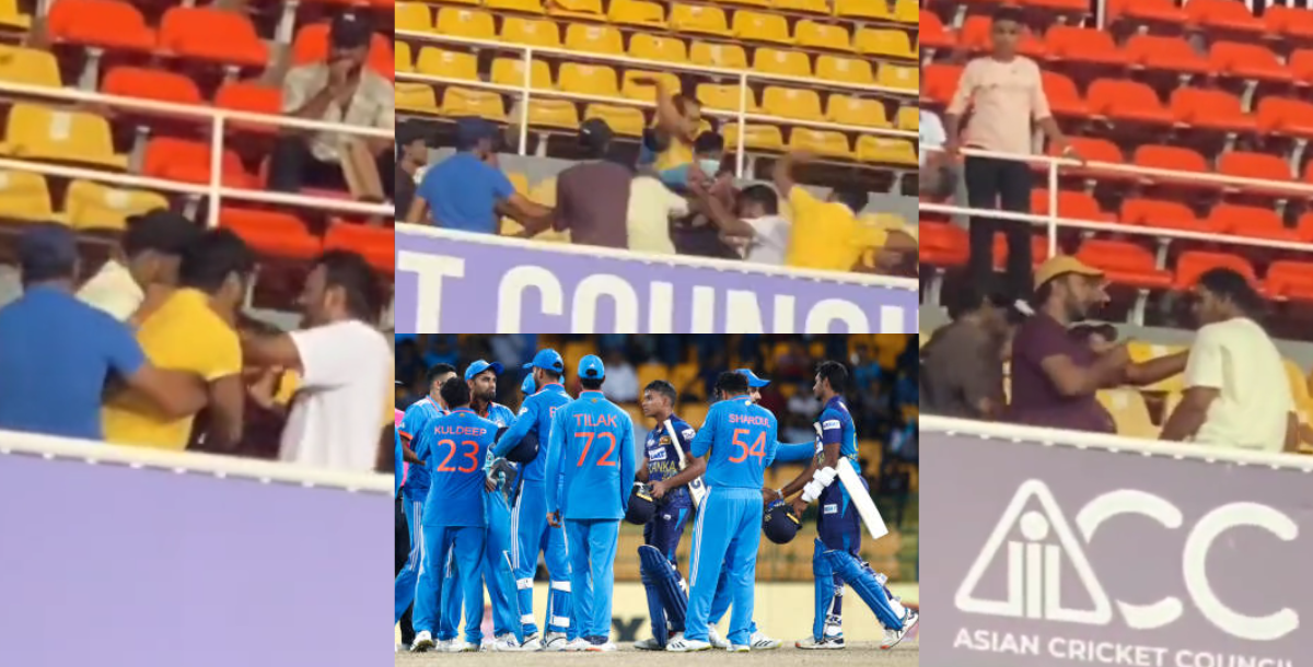 Video sri lanka cricket fan attacked indian fan in stadium after loss match in ind vs sl match