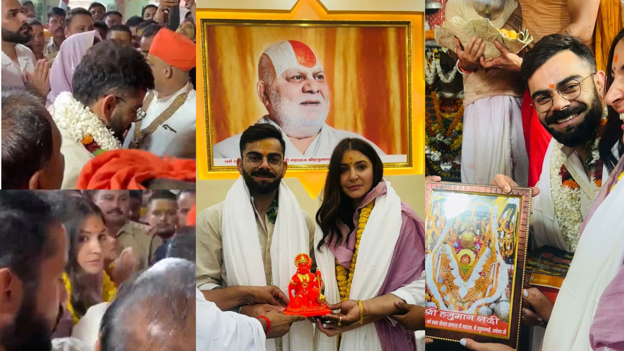 Virat Kohli Anushka Sharma Visit Ayodhya S Hanuman Garhi Temple Couple S Glimpses Go Viral 1