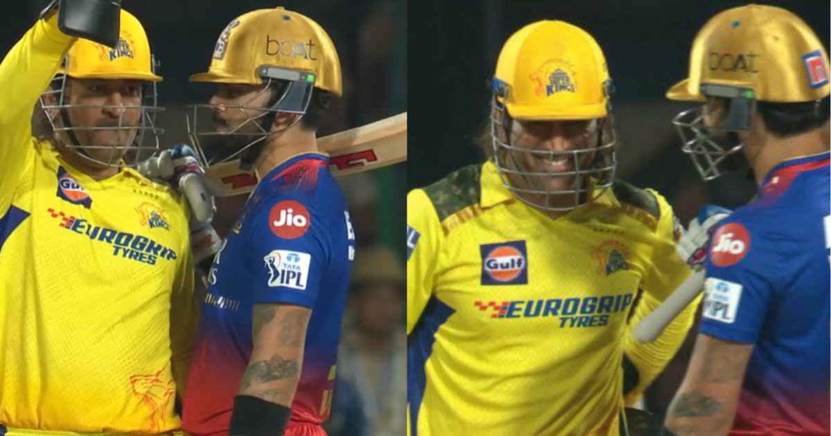 Virat Kohli ने एमएस धोनी के कान में कही ऐसी बात, अचानक छूट गई माही की हंसी, VIDEO हुआ वायरल