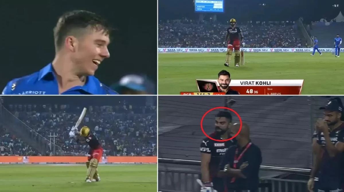 Virat Kohli reaction after lbw off baby ab dewald brevis ball- VIDEO