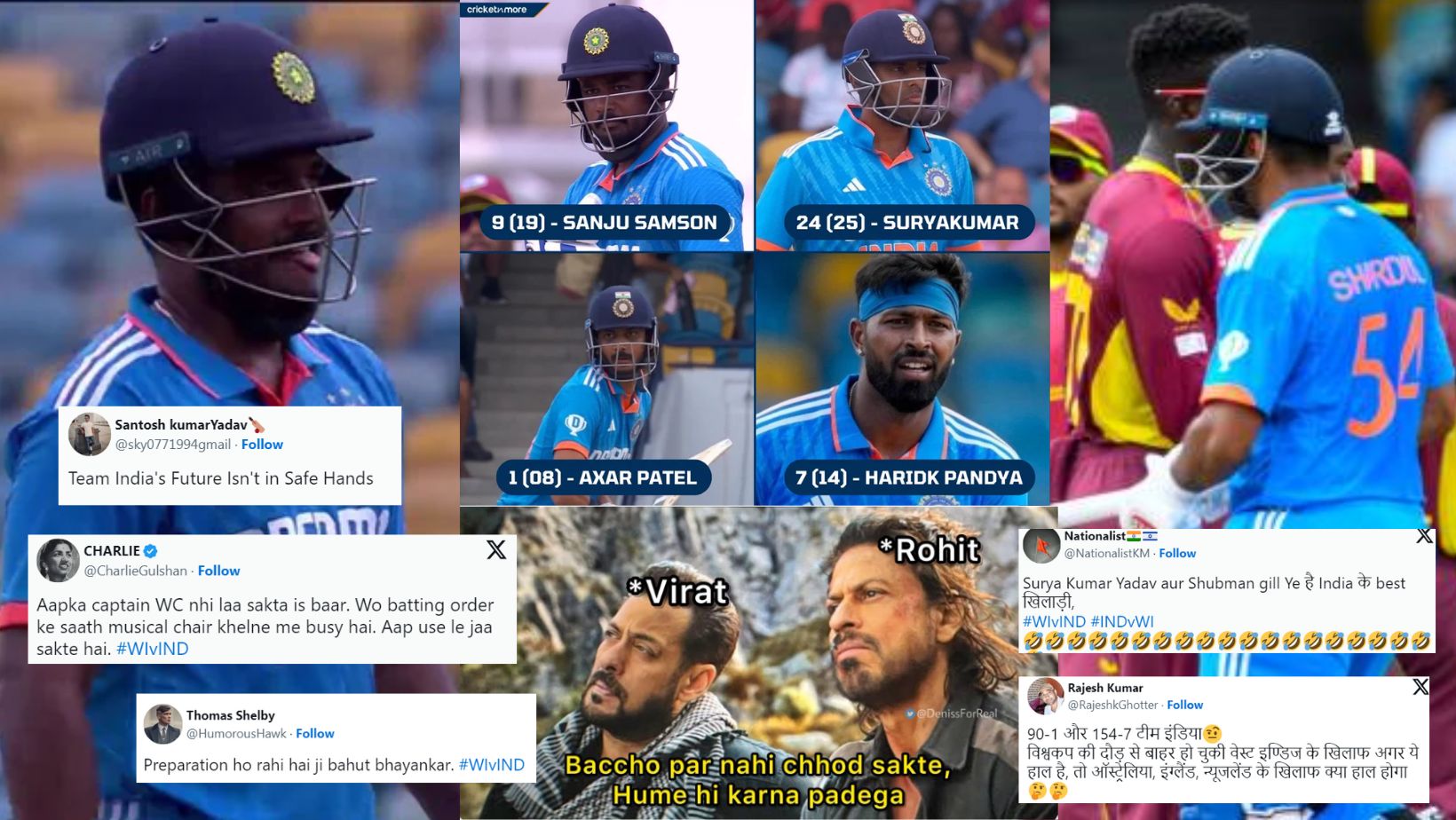 WI vs IND: "ये विश्व कप में नाक कटवाएंगे", रोहित-विराट के बिना 181 पर ऑल-आउट हुई भारतीय टीम, तो फैंस...