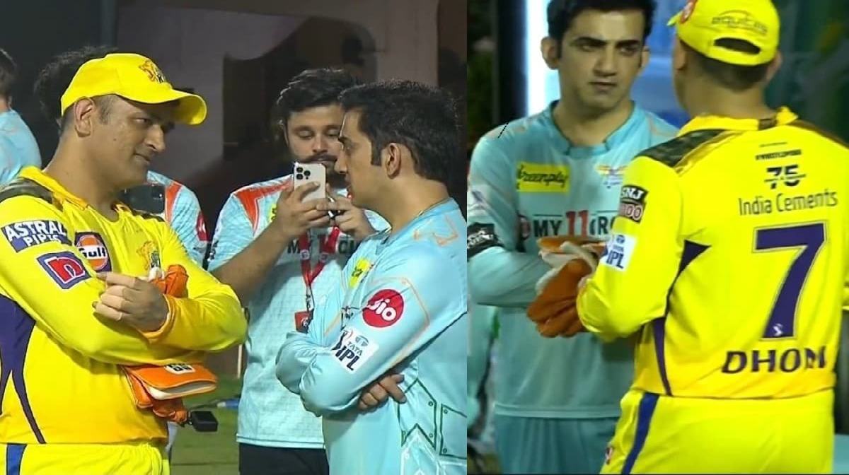 Watch Gautam Gambhir meet MS Dhoni video after CSK vs LSG Match