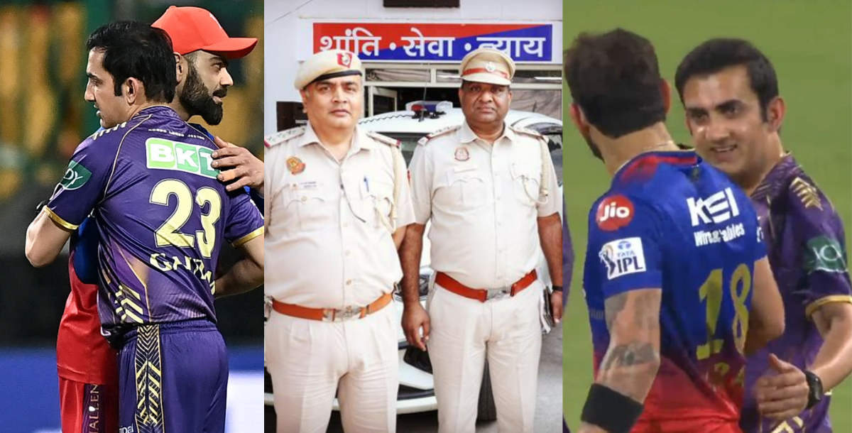 When Virat Kohli and Gautam Gambhir hugged and forgotten their rivalry Delhi Police had fun by posti...