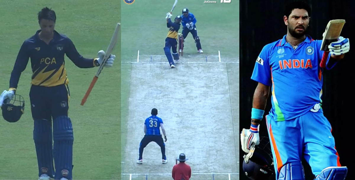 VIDEO: 9 चौके-9 छक्के, Yuvraj Singh से भी 2 कदम आगे निकला उनका चेला, 220 के स्ट्राइकरेट से शतक ठोक ख...