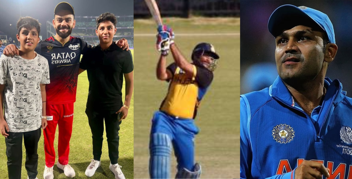 aaryavir sehwag bating aggressively like father virender sehwag