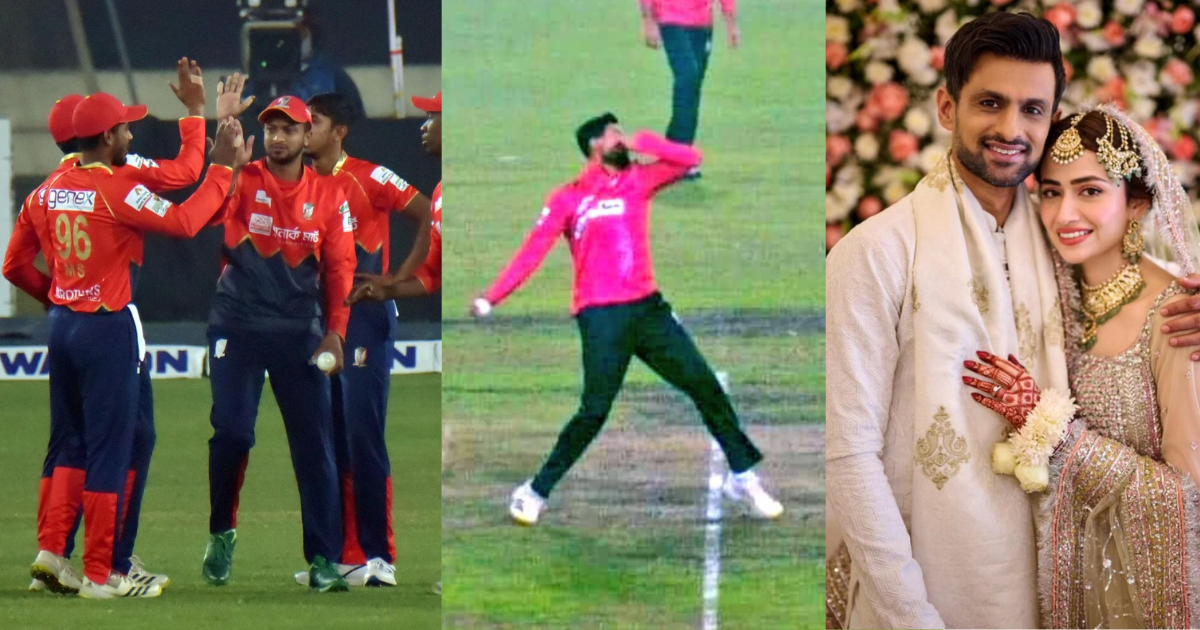 after marriage shoaib malik bowled 3 no balls in an over in bangladesh premier league