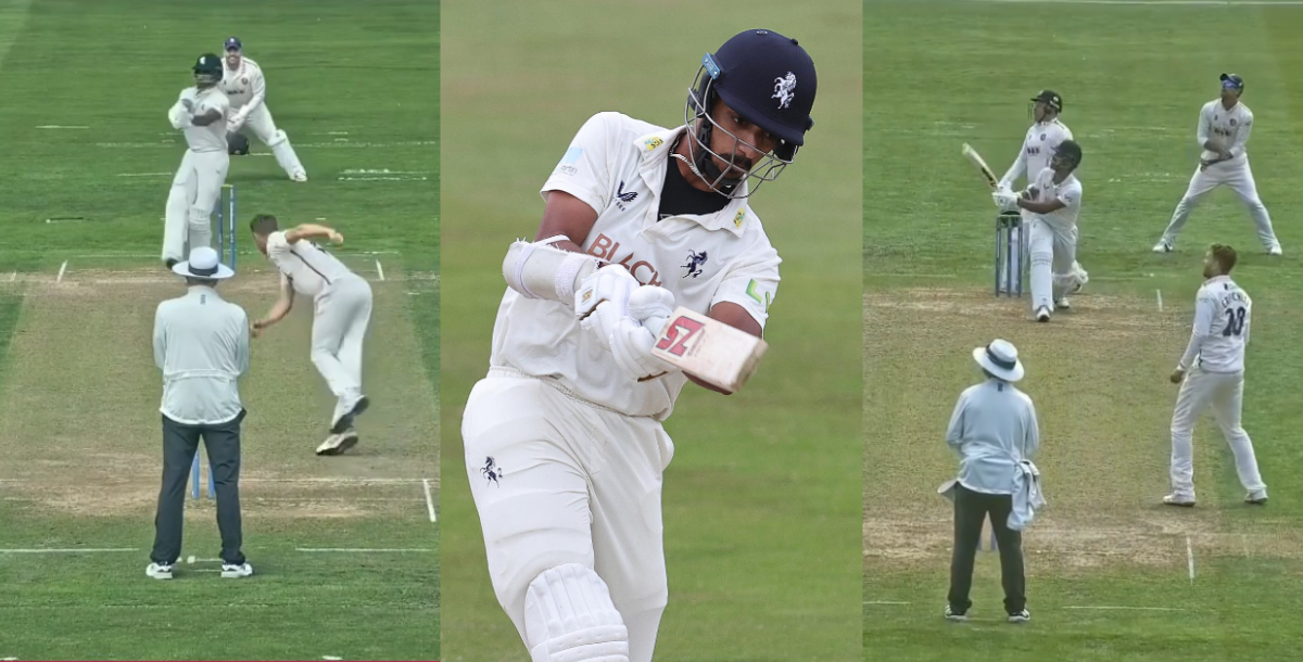 arshdeep singh hits six and fours against essex in county cricket 2023