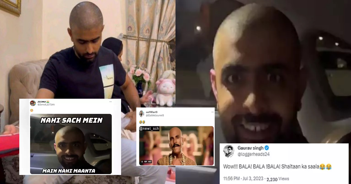 "किसने बनाया ये मुजस्समा", Babar Azam के सिर से अचानक उड़ गए बाल, तो फैंस ने सोशल मीडिया पर उड़ाई खिल्...