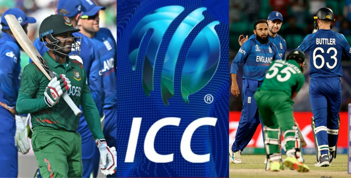 bangladesh team fined of their match fees for maintaining slow over rate against england in world cu...