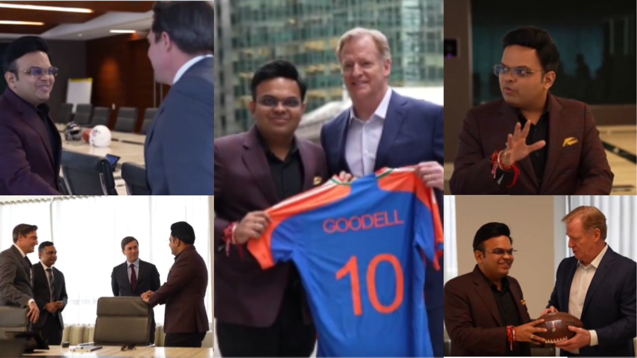 VIDEO: जय शाह ने अमेरिका में NFL के कमिश्नर से की मुलाकात, गिफ्ट में दी टीम इंडिया की जर्सी, फिर चली...