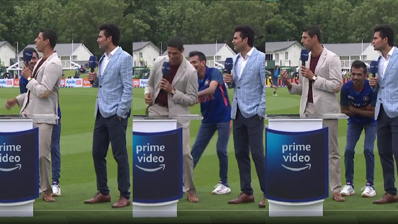 VIDEO: LIVE इंटरव्यू में Ashish Nehra से छेड़खानी करने पहुंचे Yuzvendra Chahal, बदले में 'नेहरा जी' न...