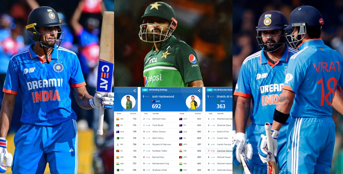 big change in ICC ODI Rankings after ind vs sl and sa vs aus match