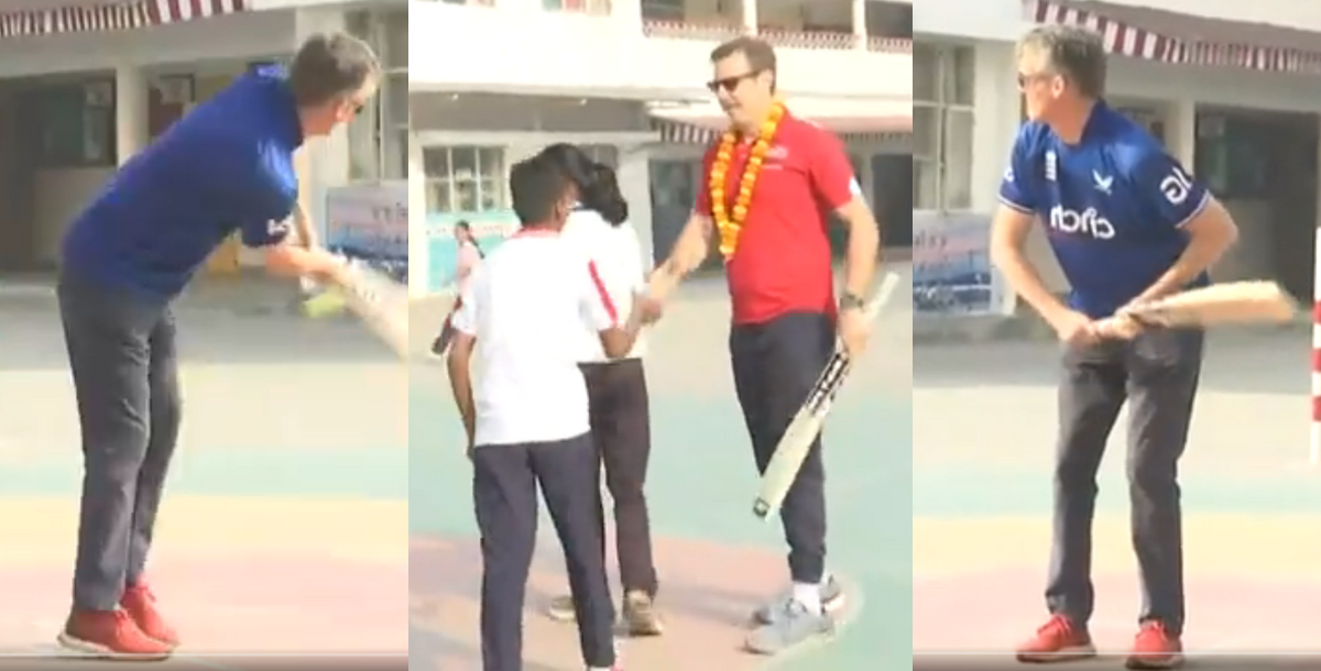 british high commissioner playing cricket with cricketers at lucknow video goes viral