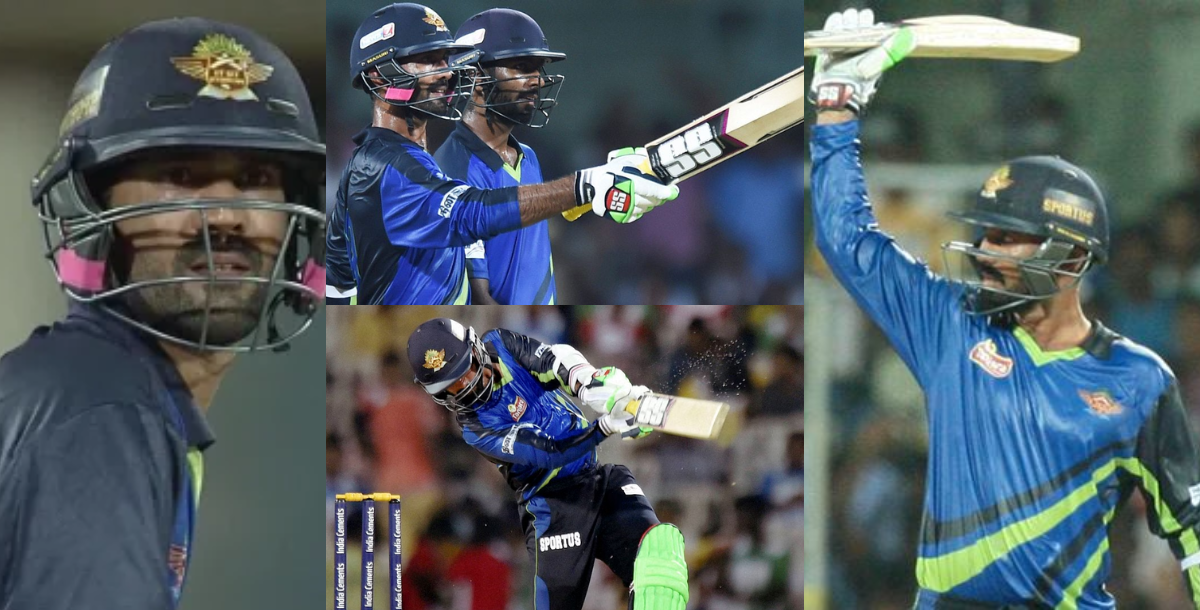 codanda ajit karthik hits 62 runs in 43 balls in maharaja t20 trophy 2023