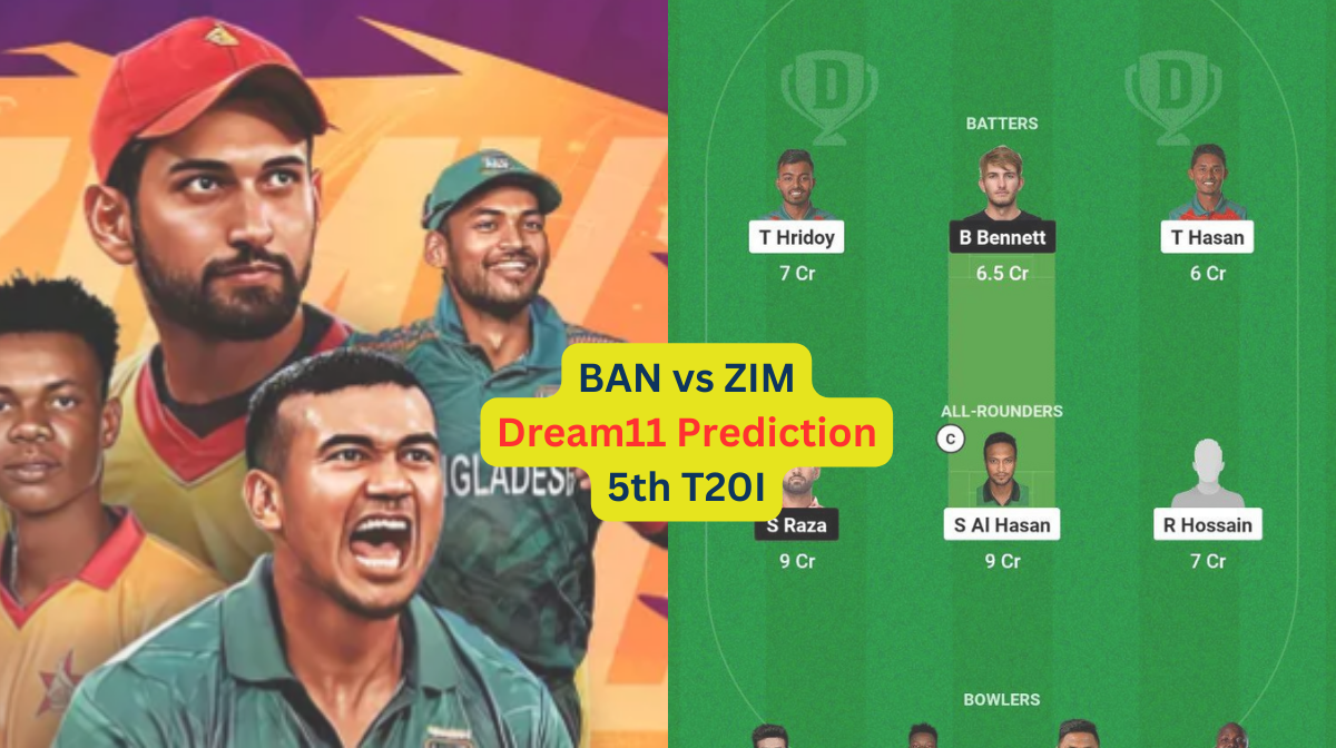 BAN vs ZIM Dream11 Prediction in Hindi, 5th T20I, प्लेइंग इलेवन, पिच रिपोर्ट, Dream11 Team, इंजरी अप...