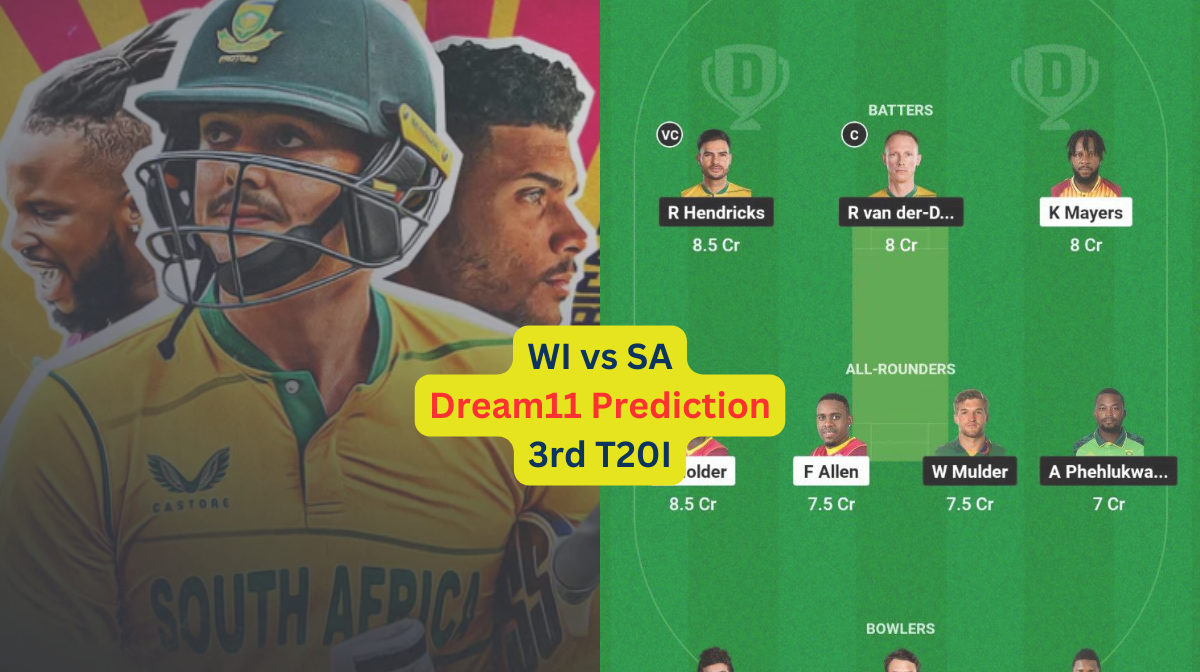 WI vs SA Dream11 Prediction in Hindi, 3rd T20I, प्लेइंग इलेवन, पिच रिपोर्ट, Dream11 Team, इंजरी अपडे...