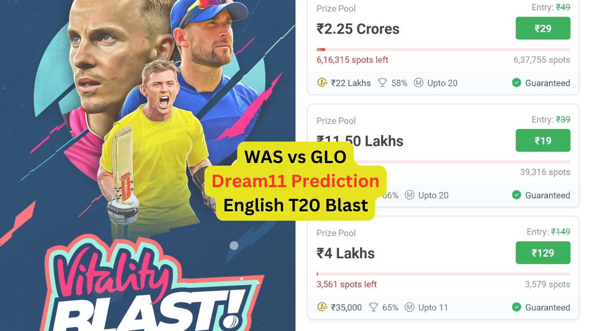WAS vs GLO Dream11 Prediction in Hindi, प्लेइंग इलेवन, पिच रिपोर्ट, Dream11 Team – English T20 Blast...
